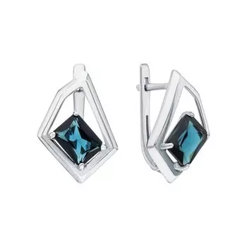 Серебряные серьги с топазами синтетическими
