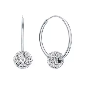 Серебряные серьги с ювелирным стеклом