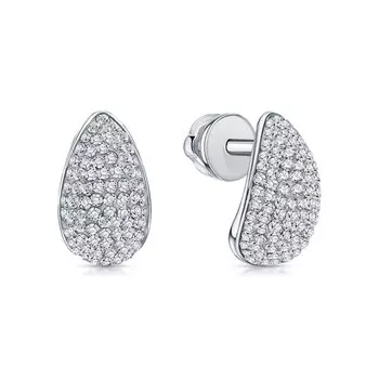 Серебряные серьги с ювелирным стеклом