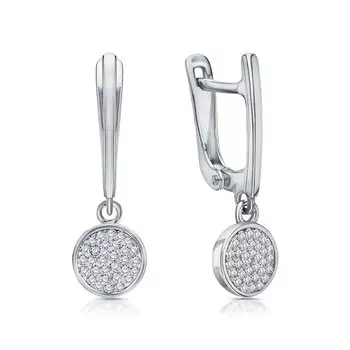 Серебряные серьги с ювелирным стеклом