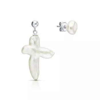 Серебряные серьги с жемчугами