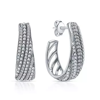 Серебряные серьги с жемчугами и фианитами