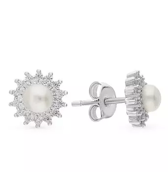 Серебряные серьги с жемчугом