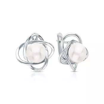 Серебряные серьги с жемчугом