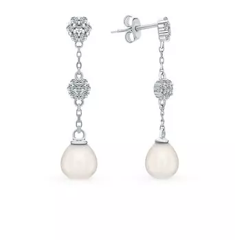 Серебряные серьги с жемчугом