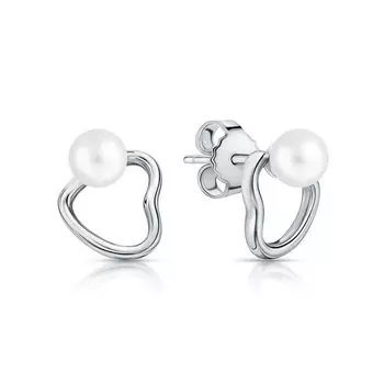 Серебряные серьги с жемчугом