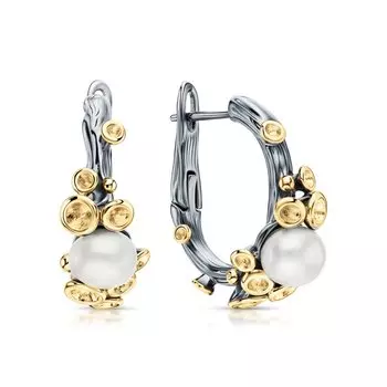 Серебряные серьги с жемчугом