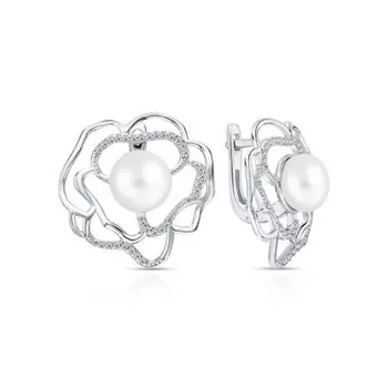 Серебряные серьги с жемчугом