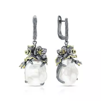 Серебряные серьги с жемчугом