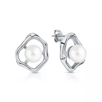 Серебряные серьги с жемчугом