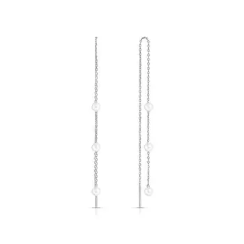 Серебряные серьги с жемчугом искуственным