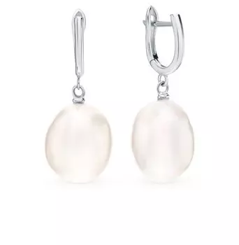 Серебряные серьги с жемчугом природным