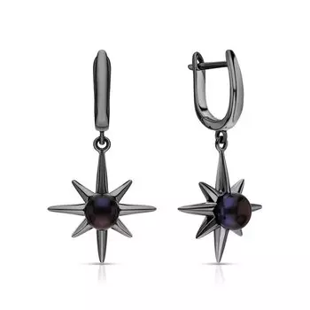 Серебряные серьги с жемчугом природным