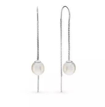 Серебряные серьги с жемчугом природным