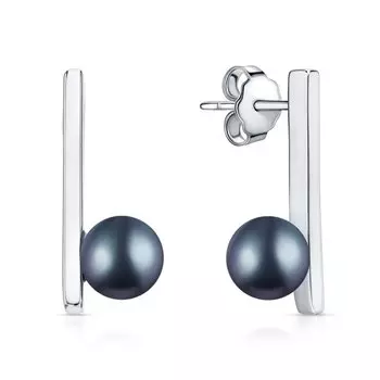 Серебряные серьги с жемчугом природным