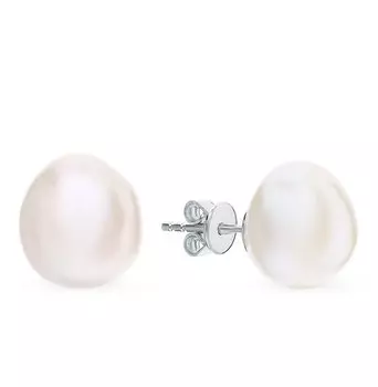 Серебряные серьги с жемчугом природным