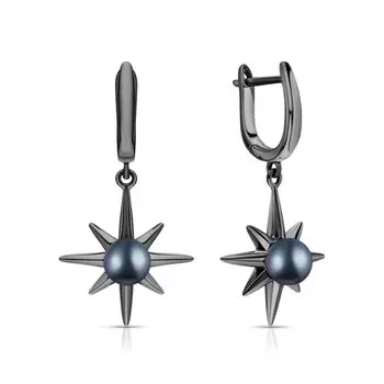 Серебряные серьги с жемчугом природным