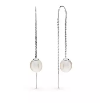 Серебряные серьги с жемчугом природным