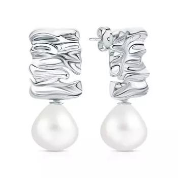 Серебряные серьги с жемчугом природным