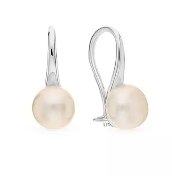 Серебряные серьги с жемчугом природным