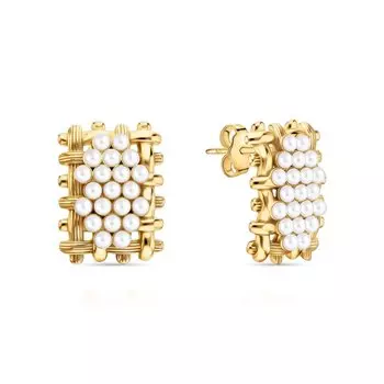 Серебряные серьги с жемчугом синтетическим