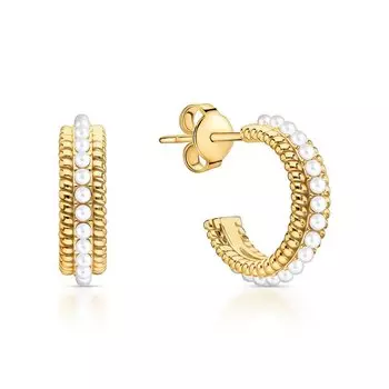 Серебряные серьги с жемчугом синтетическим