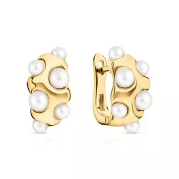 Серебряные серьги с жемчугом синтетическим