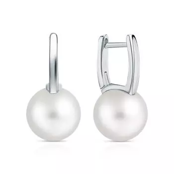 Серебряные серьги с жемчугом синтетическим