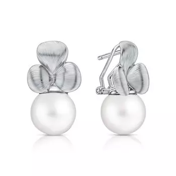 Серебряные серьги с жемчугом синтетическим