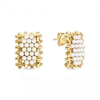 Серебряные серьги с жемчугом синтетическим