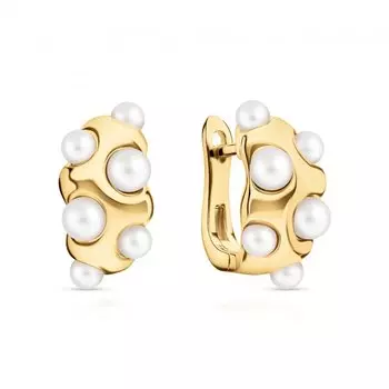 Серебряные серьги с жемчугом синтетическим