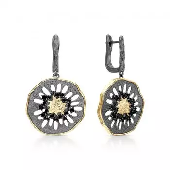 Серебряные серьги со шпинелью