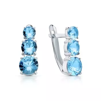 Серебряные серьги со стеклом