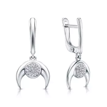 Серебряные серьги со стеклом