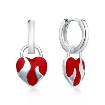 Серебряные серьги-трансформеры с эмалью