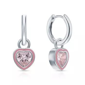 Серебряные серьги-трансформеры с эмалью и фианитами