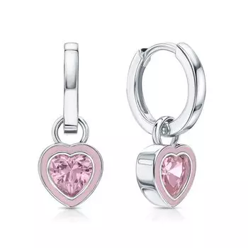 Серебряные серьги-трансформеры с эмалью и фианитами