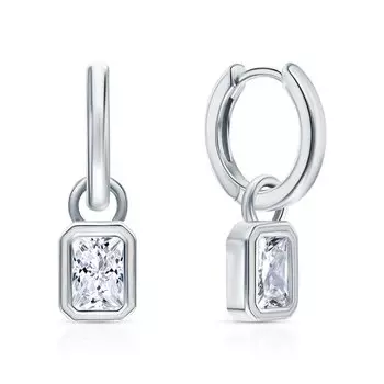 Серебряные серьги-трансформеры с эмалью и фианитами