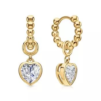 Серебряные серьги-трансформеры с фианитами