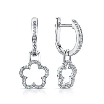 Серебряные серьги-трансформеры с фианитами