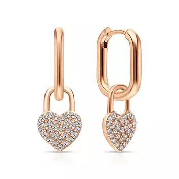 Серебряные серьги-трансформеры с фианитами