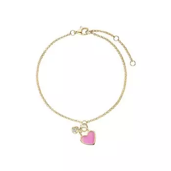 Серебряный браслет с эмалью и фианитами