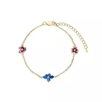 Серебряный браслет с эмалью и фианитами