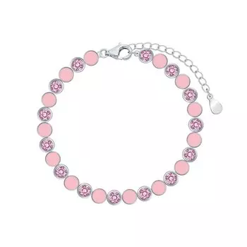 Серебряный браслет с эмалью и фианитами