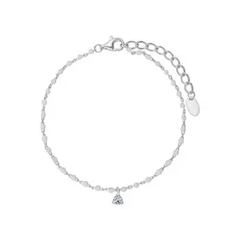 Серебряный браслет с эмалью и фианитом