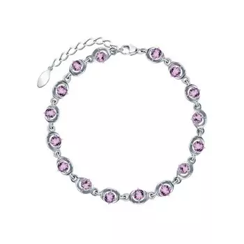 Серебряный браслет с аметистами природными
