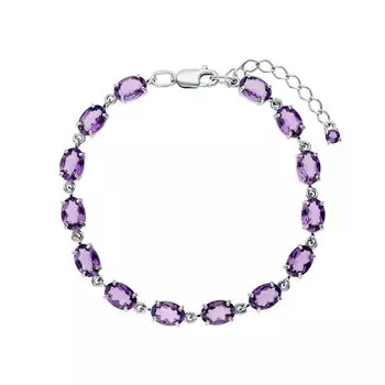 Серебряный браслет с аметистами природными