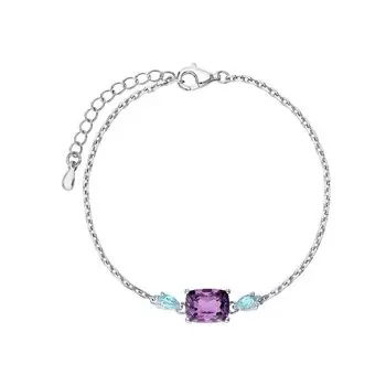 Серебряный браслет с аметистом и топазами