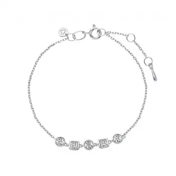 Серебряный браслет с бриллиантами природными