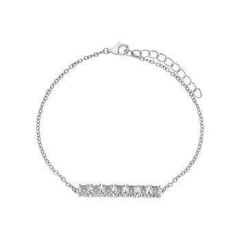 Серебряный браслет с бриллиантами природными